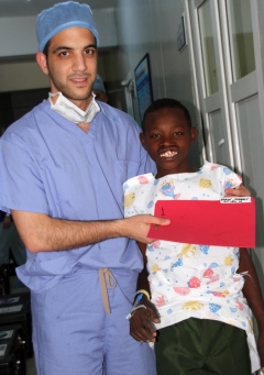 Muhamed preparing for surgery with Zaahir